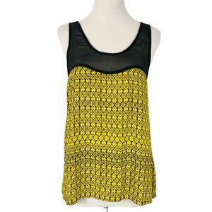 Manaola blouse tank top Medium yellow black